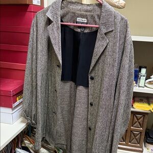 Stylish Gray Blazer by Ann May 100% silk